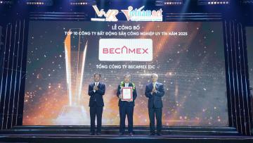 Becamex IDC 5 năm liên tiếp đứng đầu danh sách TOP 10 công ty bất động sản Công nghiệp uy tín