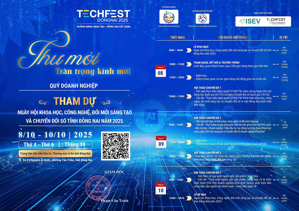 Ngày hội Khoa học, Công nghệ và Chuyển đổi số Đồng Nai 2025: Kết nối tri thức, thúc đẩy đổi mới sáng tạo